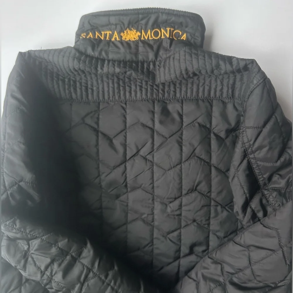 l Santa Monica Polo Club Quilted Jacket Black | Equestrian Style | Medium